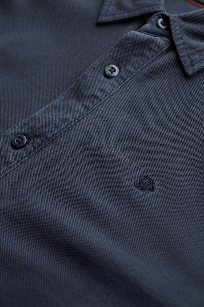 VINTAGE DESTROY PIQUE LS SHIRT M4011000A SAILING NAVY